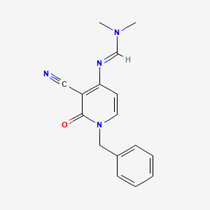 molecular formula C16H16N4O B3839043 N'-(1-benzyl-3-cyano-2-oxopyridin-4-yl)-N,N-dimethylmethanimidamide 