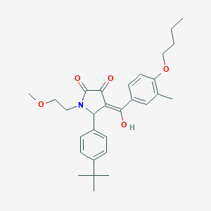 (4E)-4-[(4-butoxy-3-methylphenyl)-hydroxymethylidene]-5-(4-tert-butylphenyl)-1-(2-methoxyethyl)pyrrolidine-2,3-dione