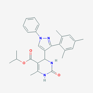 molecular formula C27H30N4O3 B383909 propan-2-yl 6-methyl-2-oxo-4-[1-phenyl-3-(2,4,6-trimethylphenyl)-1H-pyrazol-4-yl]-1,2,3,4-tetrahydropyrimidine-5-carboxylate CAS No. 955869-04-2