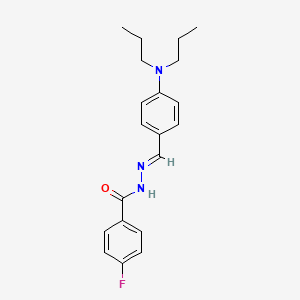 molecular formula C20H24FN3O B3839103 N-[(E)-[4-(dipropylamino)phenyl]methylideneamino]-4-fluorobenzamide 