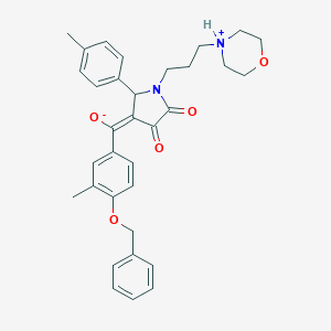 (E)-(3-methyl-4-phenylmethoxyphenyl)-[2-(4-methylphenyl)-1-(3-morpholin-4-ium-4-ylpropyl)-4,5-dioxopyrrolidin-3-ylidene]methanolate