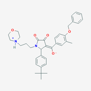 (E)-[4-(benzyloxy)-3-methylphenyl]{2-(4-tert-butylphenyl)-1-[3-(morpholin-4-ium-4-yl)propyl]-4,5-dioxopyrrolidin-3-ylidene}methanolate