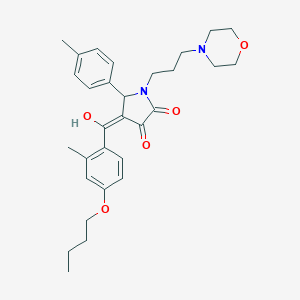 (4E)-4-[(4-butoxy-2-methylphenyl)-hydroxymethylidene]-5-(4-methylphenyl)-1-(3-morpholin-4-ylpropyl)pyrrolidine-2,3-dione