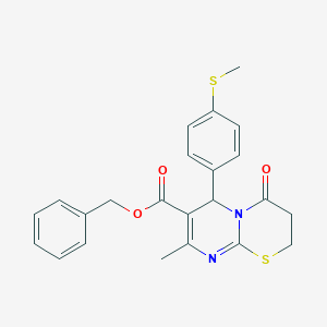benzyl 8-methyl-6-[4-(methylsulfanyl)phenyl]-4-oxo-3,4-dihydro-2H,6H-pyrimido[2,1-b][1,3]thiazine-7-carboxylate
