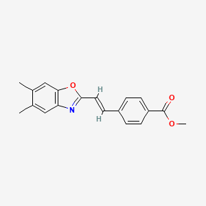 molecular formula C19H17NO3 B3839218 Methyl 4-[2-(5,6-dimethyl-2-benzoxazolyl)vinyl]benzoate CAS No. 2702-44-5