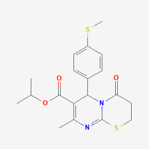 isopropyl 8-methyl-6-[4-(methylsulfanyl)phenyl]-4-oxo-3,4-dihydro-2H,6H-pyrimido[2,1-b][1,3]thiazine-7-carboxylate