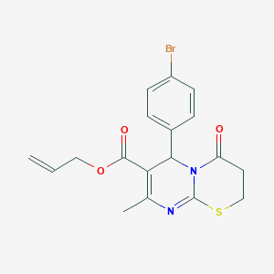 molecular formula C18H17BrN2O3S B383924 allyl 6-(4-bromophenyl)-8-methyl-4-oxo-3,4-dihydro-2H,6H-pyrimido[2,1-b][1,3]thiazine-7-carboxylate 