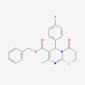 benzyl 6-(4-fluorophenyl)-8-methyl-4-oxo-3,6-dihydro-2H-pyrimido[2,1-b][1,3]thiazine-7-carboxylate