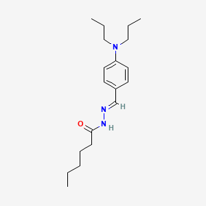 molecular formula C19H31N3O B3839304 N-[(E)-[4-(dipropylamino)phenyl]methylideneamino]hexanamide 