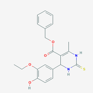 molecular formula C21H22N2O4S B383939 Benzyl 4-(3-ethoxy-4-hydroxyphenyl)-6-methyl-2-thioxo-1,2,3,4-tetrahydro-5-pyrimidinecarboxylate 