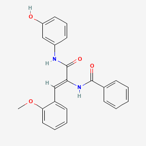 molecular formula C23H20N2O4 B3839441 N-[(Z)-3-(3-hydroxyanilino)-1-(2-methoxyphenyl)-3-oxoprop-1-en-2-yl]benzamide 