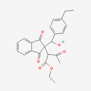 molecular formula C24H24O6 B3839454 Ethyl 2-[2-[(4-ethylphenyl)-hydroxymethyl]-1,3-dioxoinden-2-yl]-3-oxobutanoate 