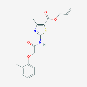 molecular formula C17H18N2O4S B383959 Allyl 4-methyl-2-{[(2-methylphenoxy)acetyl]amino}-1,3-thiazole-5-carboxylate CAS No. 608494-53-7