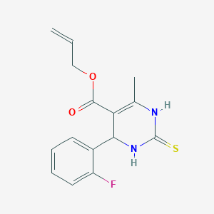 molecular formula C15H15FN2O2S B383961 Allyl 4-(2-fluorophenyl)-6-methyl-2-thioxo-1,2,3,4-tetrahydropyrimidine-5-carboxylate 