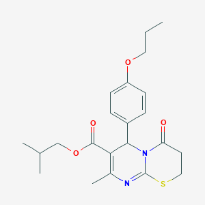 isobutyl 8-methyl-4-oxo-6-(4-propoxyphenyl)-3,4-dihydro-2H,6H-pyrimido[2,1-b][1,3]thiazine-7-carboxylate