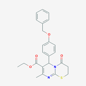 ethyl 6-[4-(benzyloxy)phenyl]-8-methyl-4-oxo-3,4-dihydro-2H,6H-pyrimido[2,1-b][1,3]thiazine-7-carboxylate