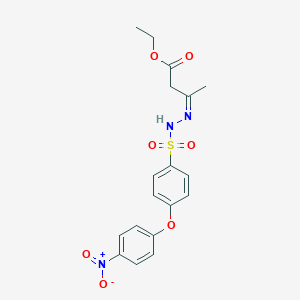 molecular formula C18H19N3O7S B3839699 ethyl (3Z)-3-[[4-(4-nitrophenoxy)phenyl]sulfonylhydrazinylidene]butanoate 