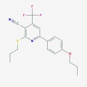 6-(4-Propoxyphenyl)-2-(propylsulfanyl)-4-(trifluoromethyl)nicotinonitrile