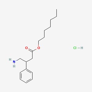 molecular formula C17H28ClNO2 B3839716 Heptyl 4-amino-3-phenylbutanoate;hydrochloride 