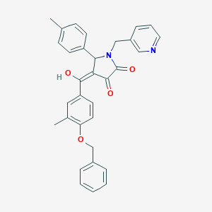 (4E)-4-[hydroxy-(3-methyl-4-phenylmethoxyphenyl)methylidene]-5-(4-methylphenyl)-1-(pyridin-3-ylmethyl)pyrrolidine-2,3-dione