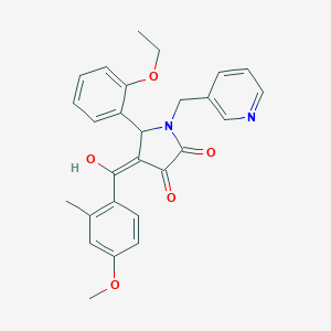 (4E)-5-(2-ethoxyphenyl)-4-[hydroxy-(4-methoxy-2-methylphenyl)methylidene]-1-(pyridin-3-ylmethyl)pyrrolidine-2,3-dione