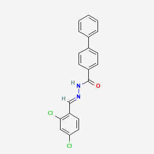 molecular formula C20H14Cl2N2O B3839789 N'-[(E)-(2,4-DICHLOROPHENYL)METHYLIDENE]-[1,1'-BIPHENYL]-4-CARBOHYDRAZIDE 