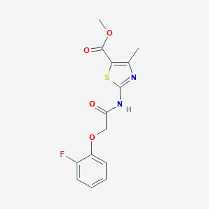 molecular formula C14H13FN2O4S B383983 Methyl 2-{[(2-fluorophenoxy)acetyl]amino}-4-methyl-1,3-thiazole-5-carboxylate CAS No. 608493-53-4