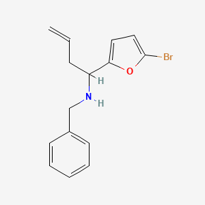 molecular formula C15H16BrNO B3839834 N-benzyl-1-(5-bromofuran-2-yl)but-3-en-1-amine 