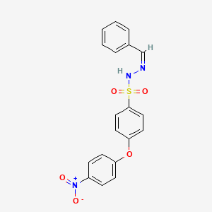 molecular formula C19H15N3O5S B3839894 N-[(Z)-benzylideneamino]-4-(4-nitrophenoxy)benzenesulfonamide 
