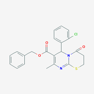 benzyl 6-(2-chlorophenyl)-8-methyl-4-oxo-2H,3H,4H,6H-pyrimido[2,1-b][1,3]thiazine-7-carboxylate