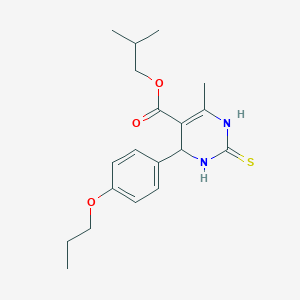 molecular formula C19H26N2O3S B383995 Isobutyl 6-methyl-4-(4-propoxyphenyl)-2-thioxo-1,2,3,4-tetrahydro-5-pyrimidinecarboxylate 