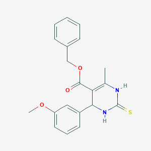 molecular formula C20H20N2O3S B383997 Benzyl 4-(3-methoxyphenyl)-6-methyl-2-thioxo-1,2,3,4-tetrahydro-5-pyrimidinecarboxylate 