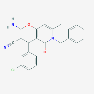 2-amino-6-benzyl-4-(3-chlorophenyl)-7-methyl-5-oxo-5,6-dihydro-4H-pyrano[3,2-c]pyridine-3-carbonitrile