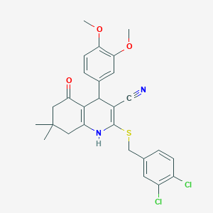 2-[(3,4-Dichlorobenzyl)sulfanyl]-4-(3,4-dimethoxyphenyl)-7,7-dimethyl-5-oxo-1,4,5,6,7,8-hexahydroquinoline-3-carbonitrile