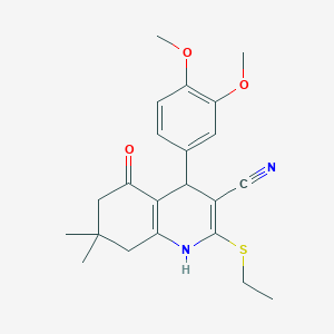 4-(3,4-Dimethoxyphenyl)-2-(ethylsulfanyl)-7,7-dimethyl-5-oxo-1,4,5,6,7,8-hexahydroquinoline-3-carbonitrile