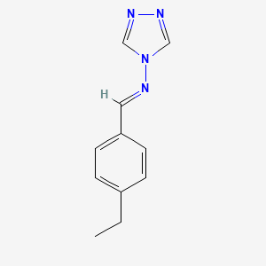 molecular formula C11H12N4 B3840046 N-[(Z)-(4-ethylphenyl)methylidene]-4H-1,2,4-triazol-4-amine 