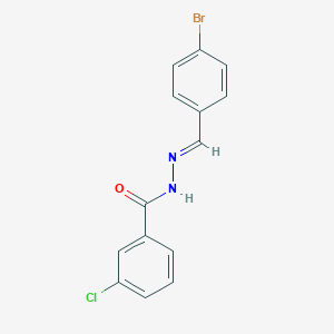 molecular formula C14H10BrClN2O B3840119 N-[(E)-(4-bromophenyl)methylideneamino]-3-chlorobenzamide 