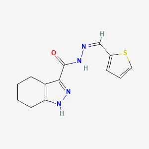 molecular formula C13H14N4OS B3840191 N'-[(Z)-(Thiophen-2-YL)methylidene]-4,5,6,7-tetrahydro-1H-indazole-3-carbohydrazide 