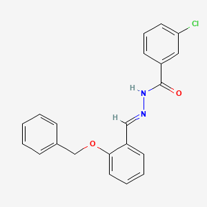 molecular formula C21H17ClN2O2 B3840203 N'-{(E)-[2-(benzyloxy)phenyl]methylidene}-3-chlorobenzohydrazide CAS No. 5317-30-6