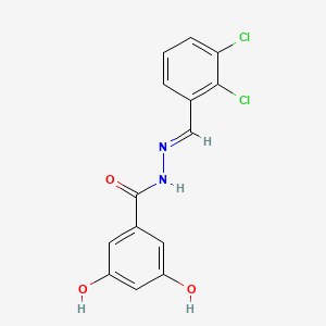 molecular formula C14H10Cl2N2O3 B3840255 N'-[(E)-(2,3-dichlorophenyl)methylidene]-3,5-dihydroxybenzohydrazide 