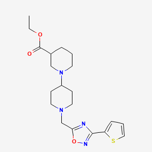 molecular formula C20H28N4O3S B3840259 ethyl 1'-{[3-(2-thienyl)-1,2,4-oxadiazol-5-yl]methyl}-1,4'-bipiperidine-3-carboxylate 