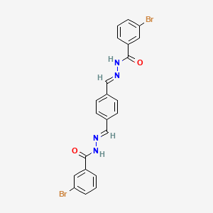 molecular formula C22H16Br2N4O2 B3840271 N',N''-(1,4-phenylenedimethylylidene)bis(3-bromobenzohydrazide) 