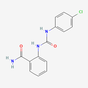 molecular formula C14H12ClN3O2 B3840299 2-{[(4-Chlorophenyl)carbamoyl]amino}benzamide 
