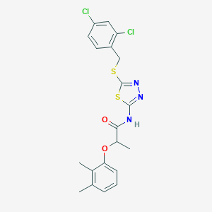 molecular formula C20H19Cl2N3O2S2 B384030 N-{5-[(2,4-dichlorobenzyl)sulfanyl]-1,3,4-thiadiazol-2-yl}-2-(2,3-dimethylphenoxy)propanamide 