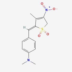 molecular formula C14H16N2O4S B3840450 N,N-dimethyl-4-[(Z)-(4-methyl-3-nitro-1,1-dioxo-2H-thiophen-5-ylidene)methyl]aniline 