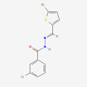 molecular formula C12H8BrClN2OS B3840470 N'-[(E)-(5-bromothiophen-2-yl)methylidene]-3-chlorobenzohydrazide 
