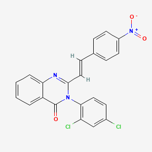 molecular formula C22H13Cl2N3O3 B3840503 3-(2,4-dichlorophenyl)-2-[(E)-2-(4-nitrophenyl)ethenyl]quinazolin-4(3H)-one 