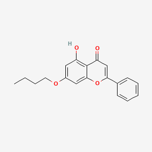 molecular formula C19H18O4 B3840883 4H-1-Benzopyran-4-one, 7-butoxy-5-hydroxy-2-phenyl- CAS No. 95937-44-3