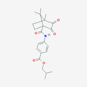 molecular formula C22H27NO5 B384094 Isobutyl 4-(4,7,7-trimethyl-2,3-dioxobicyclo[2.2.1]heptane-1-carboxamido)benzoate CAS No. 616214-50-7