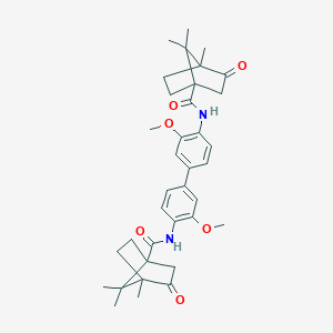 molecular formula C36H44N2O6 B384101 N-[2-Methoxy-4-[3-methoxy-4-[(4,7,7-trimethyl-3-oxobicyclo[2.2.1]heptane-1-carbonyl)amino]phenyl]phenyl]-4,7,7-trimethyl-3-oxobicyclo[2.2.1]heptane-1-carboxamide CAS No. 1005099-36-4